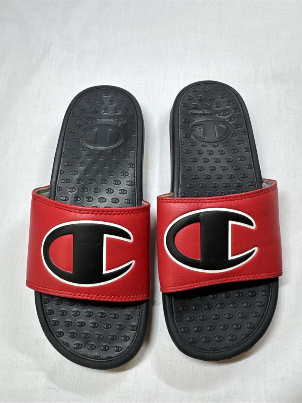 Champion Slide Sandals Black /Red Size 7w
